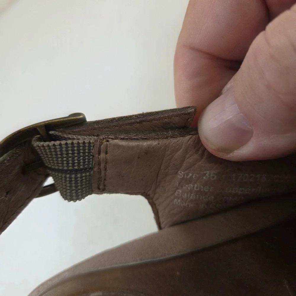Dansko Taupe Leather Slingback‎ Wedge Clogs Buckle Strap Shoes Womens 36